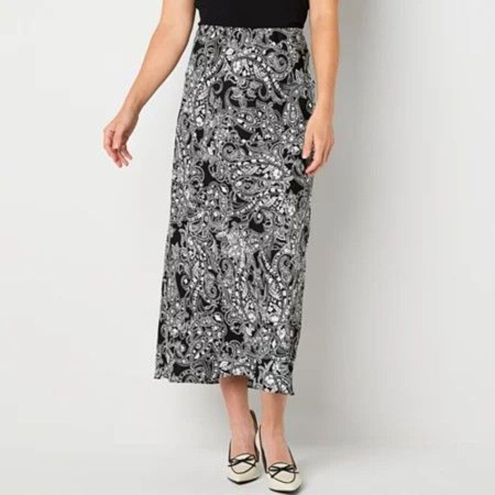 Liz Claiborne Women's MIDI A-Line Skirt, M, 6B-142B001